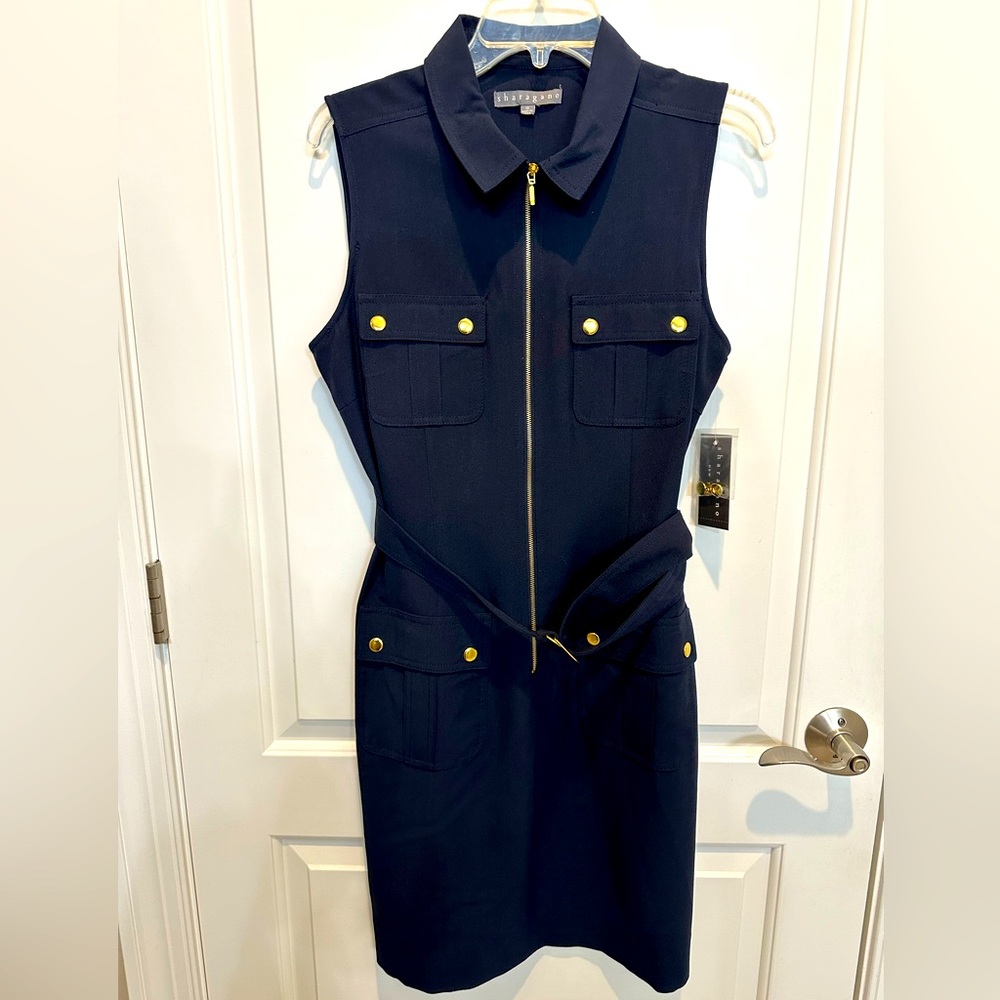 Sharagano deep navy dress